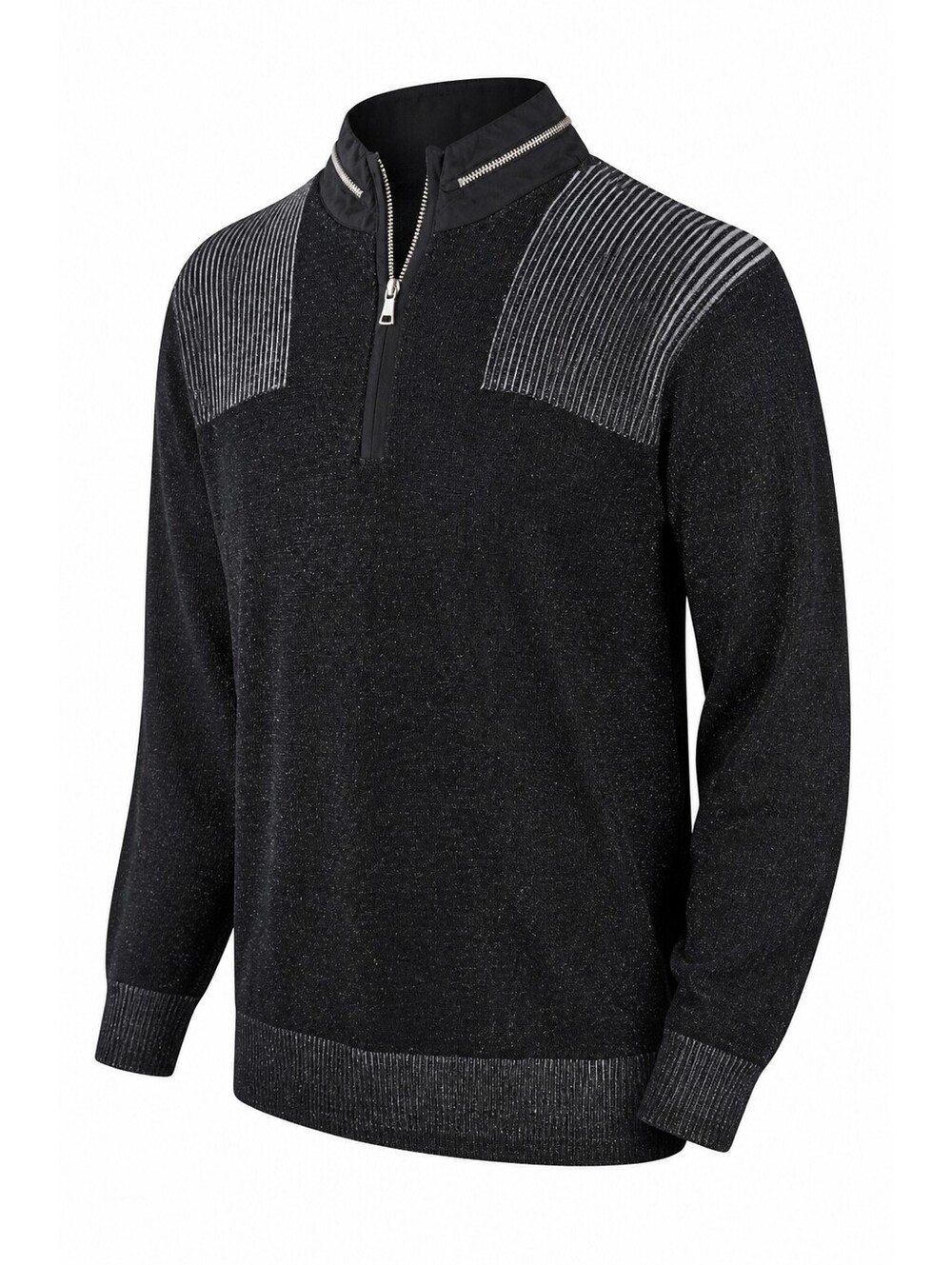 INC International Concepts Men's XXL Black and Gray Half-Zip Sweater